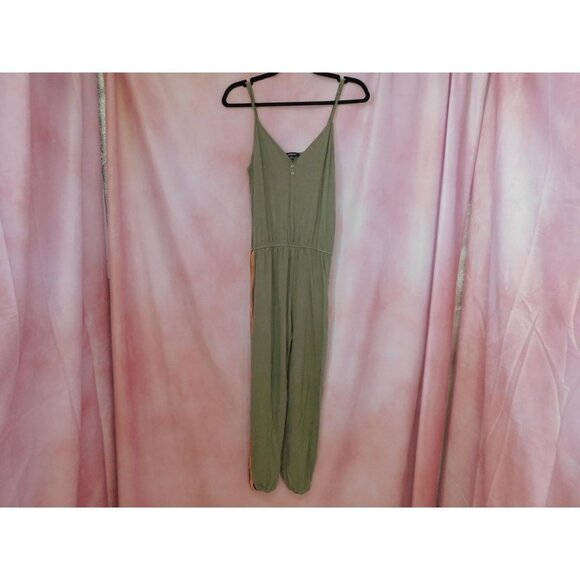 Ambiance Pants - SALE Ambiance Jumpsuit Women Small Olive Green Orange Stripe Casual Versatile Tr